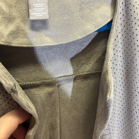 Chico's Drape Front Faux Suede Lightweight Jacket - Picture 6 of 12